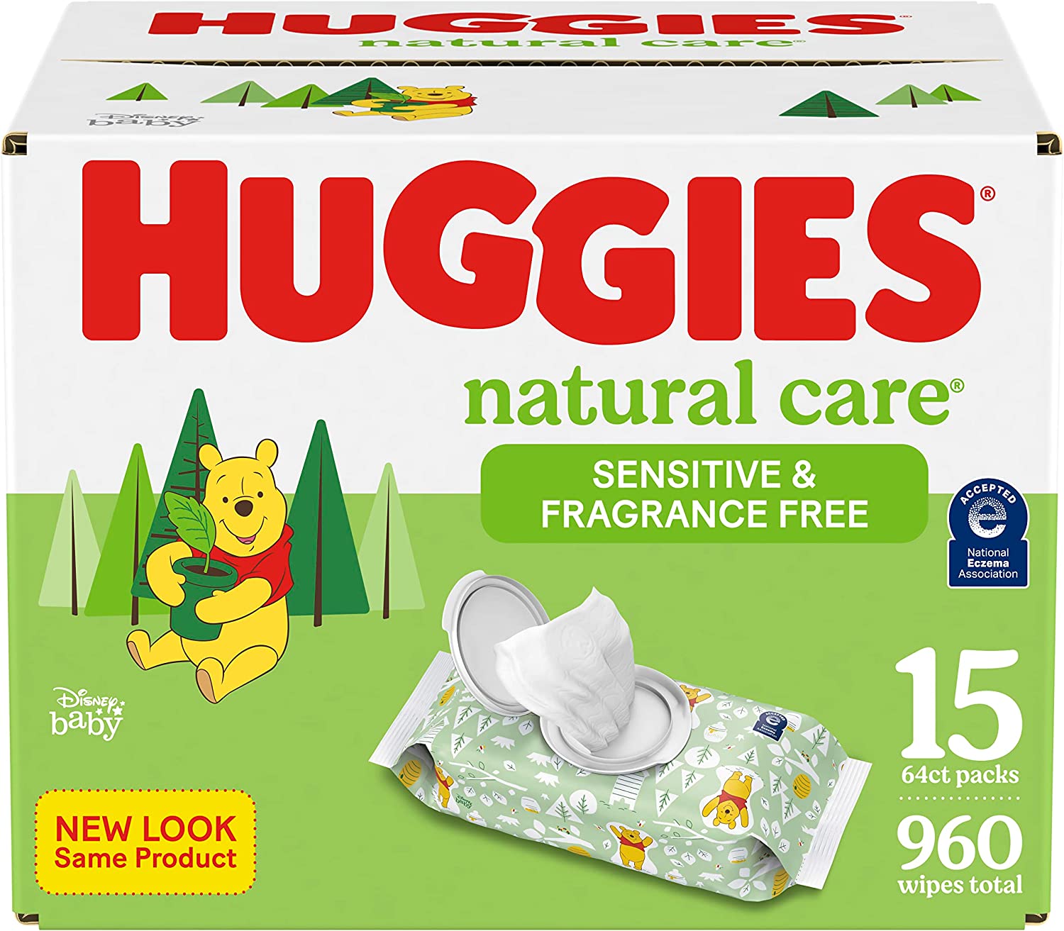 230322144343176_1 Sensitive Baby Wipes, Huggies Natural Care Baby Diaper Wipes, Unscented, Hypoallergenic, 99% Purified Water, 10 Flip-Top Packs (560 Wipes Total) - Image 1